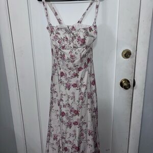 Floral Pink Spaghetti-Strap Maxi Dress